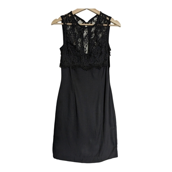 Jessica McClintock Gunne Sax black lace cocktail dress - Picture 1 of 7